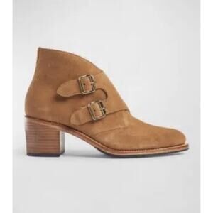 The Office Of Angela Scott Mid Heel Miss Joan Cognac Suede Ankle Boot EU41